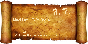 Nadler Tünde névjegykártya